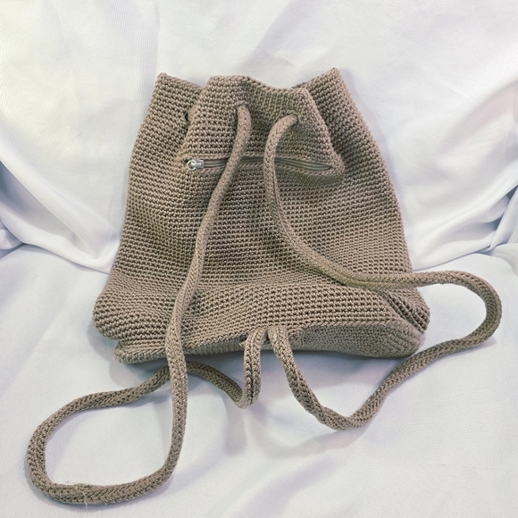 The Sak Y2K Crochet Backpack Boho Festival Brown 12 x 12 Inch - Picture 3 of 10